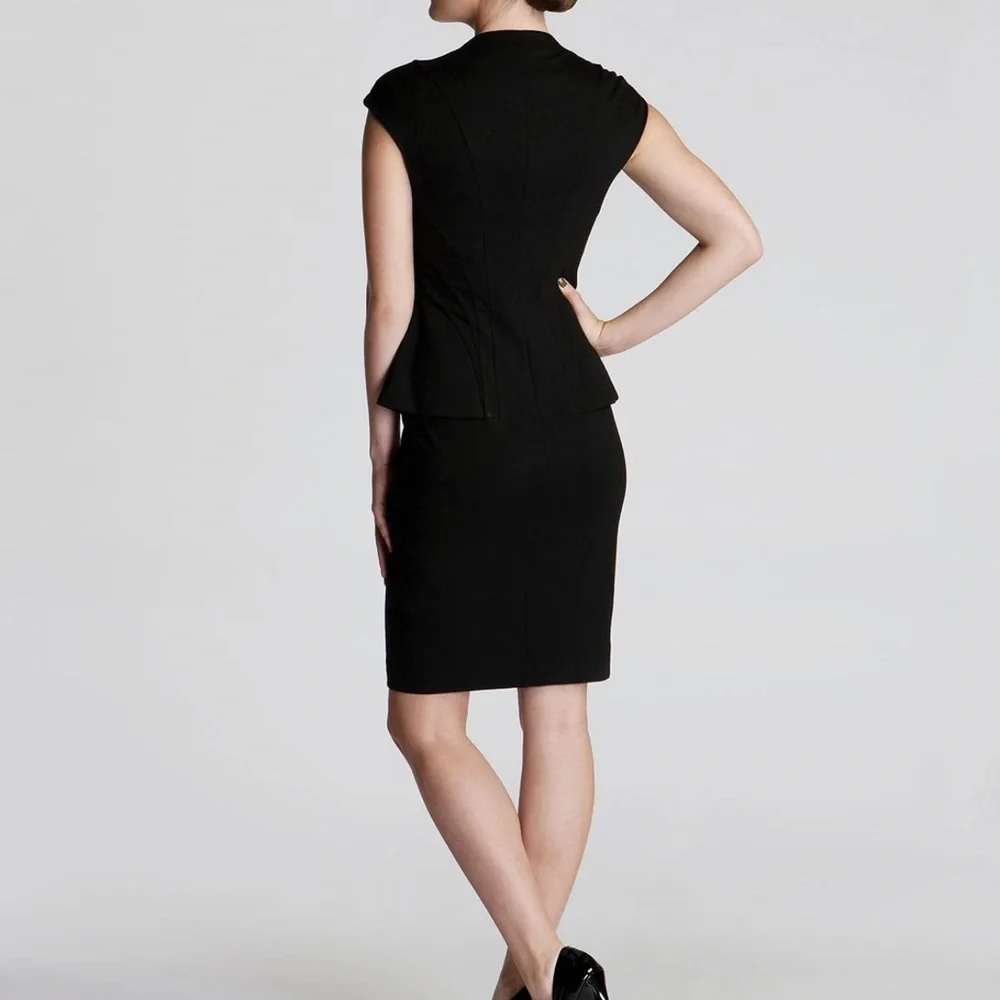 NWT Ted Baker Women’s Jamthun Peplum Zip Front Dress Designer Mini Sleeveless - Picture 7 of 13